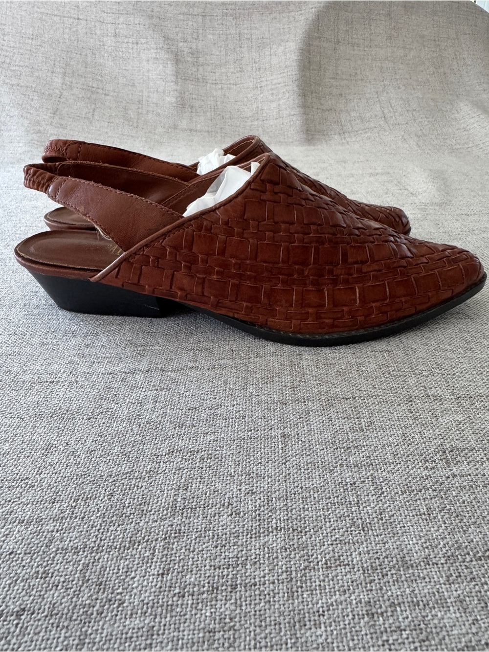 Vintage Woven Leather Slingback Mules | The Leather Collection | Made in Brazil - Picture 2 of 7